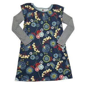Tea Collection Mock Layered Wood Block Floral Print Dress